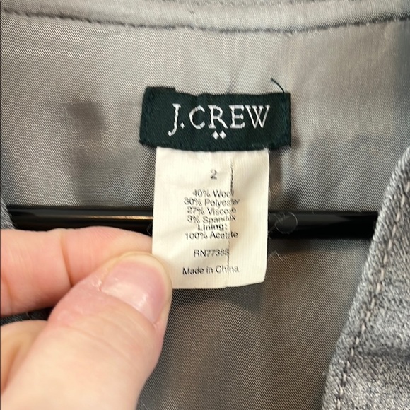 J. Crew Madeline Wool Blend Gray Ruffle Cap Short Sleeve Mini Dress - Size 2 - Picture 2 of 12